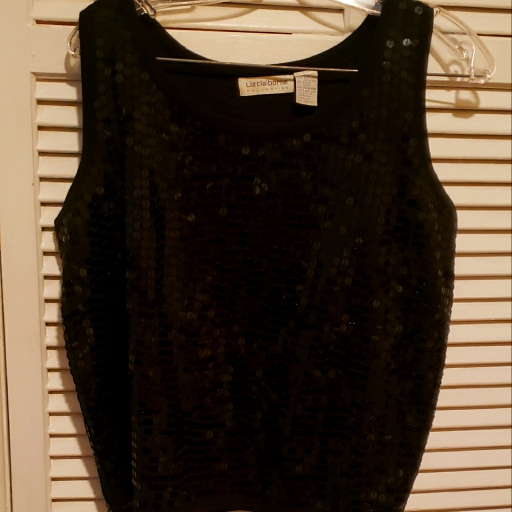 Liz Claiborne sleeveless sequined sweater